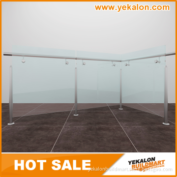 Yekalon 2016 Simple Aluminum Glass Railing with Round handrail Tube